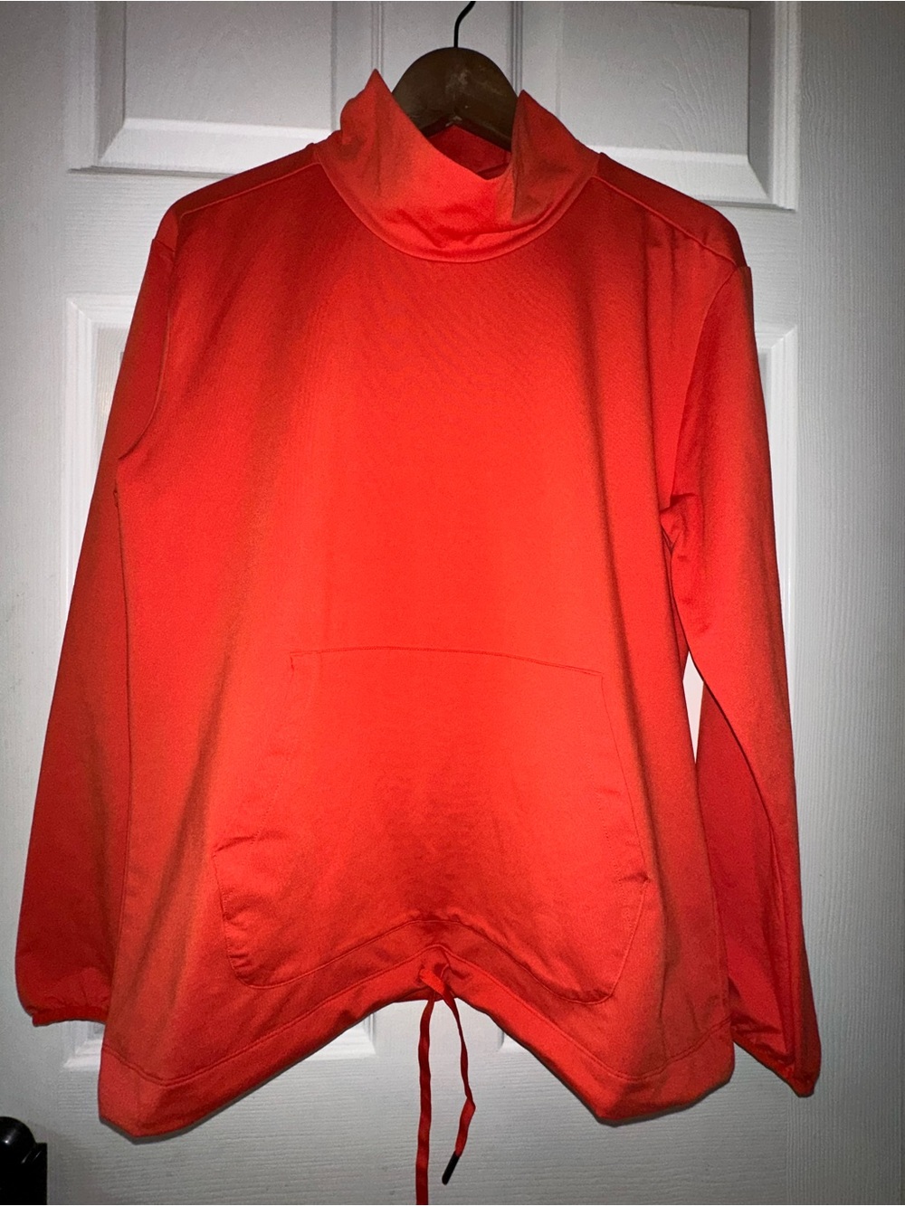 Saucony Top Pullover Stretch Drawstring Long Sleeve Orange Size Medium